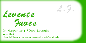 levente fuves business card