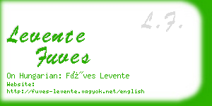 levente fuves business card